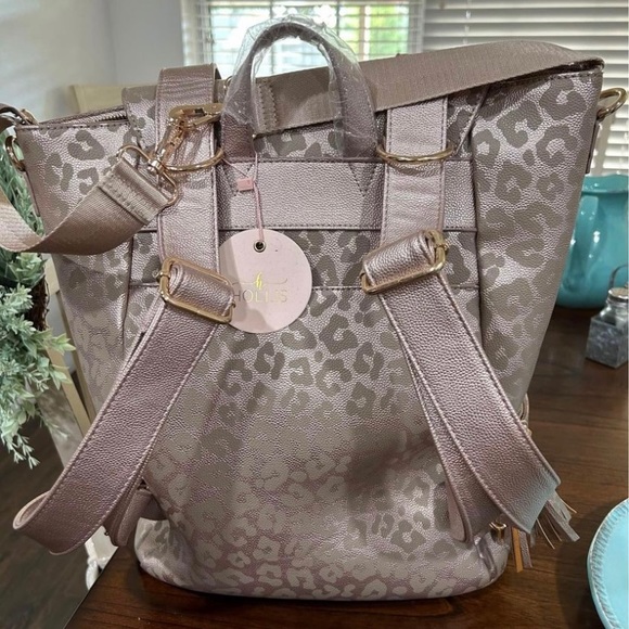 NWT Hollis Pink Leopard backpack diaper bag